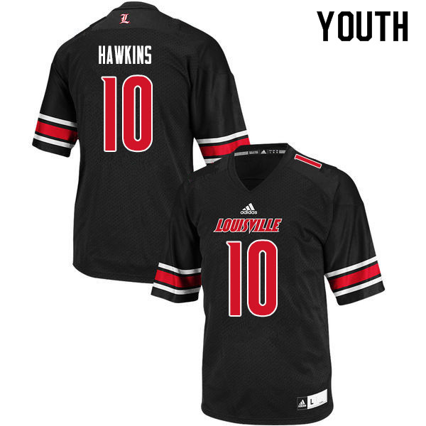 Youth #10 Javian Hawkins Louisville Cardinals College Football Jerseys Sale-Black